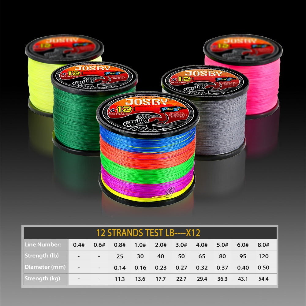 JOSBY 12 Strands Braid PE Fishing Line