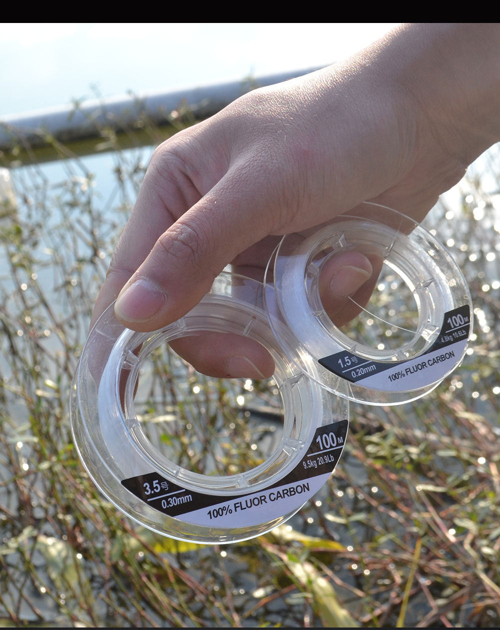 Fil de pêche FTK 100 % fluorocarbone résistant à l'abrasion (100 mètres)