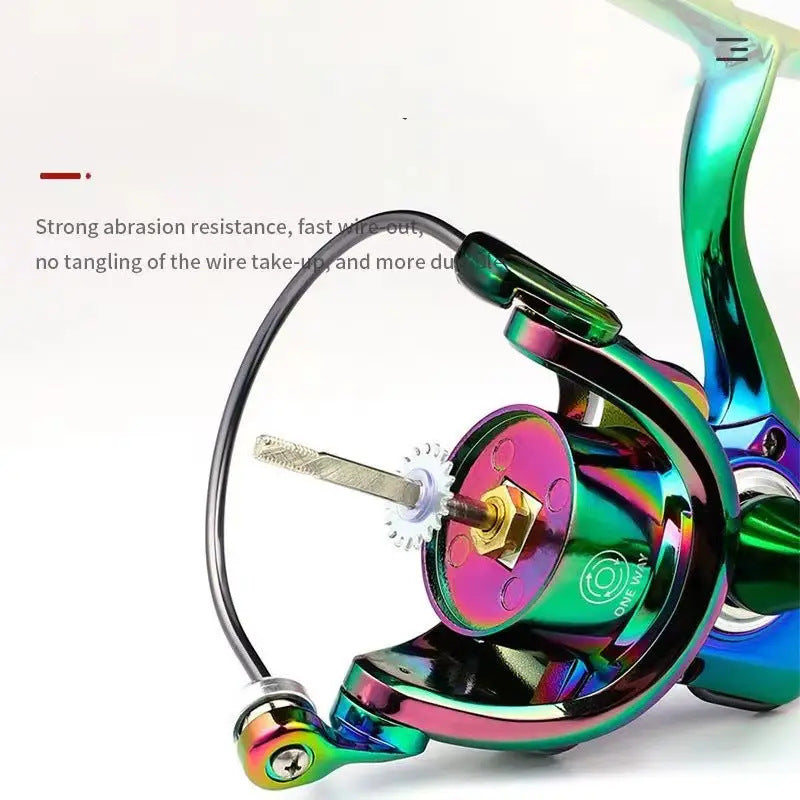 Colorful Metal Spinning Reel 1000-6000 Long Casting Fishing Reel Gapless Black Fishing Reel 5.0 High Speed
