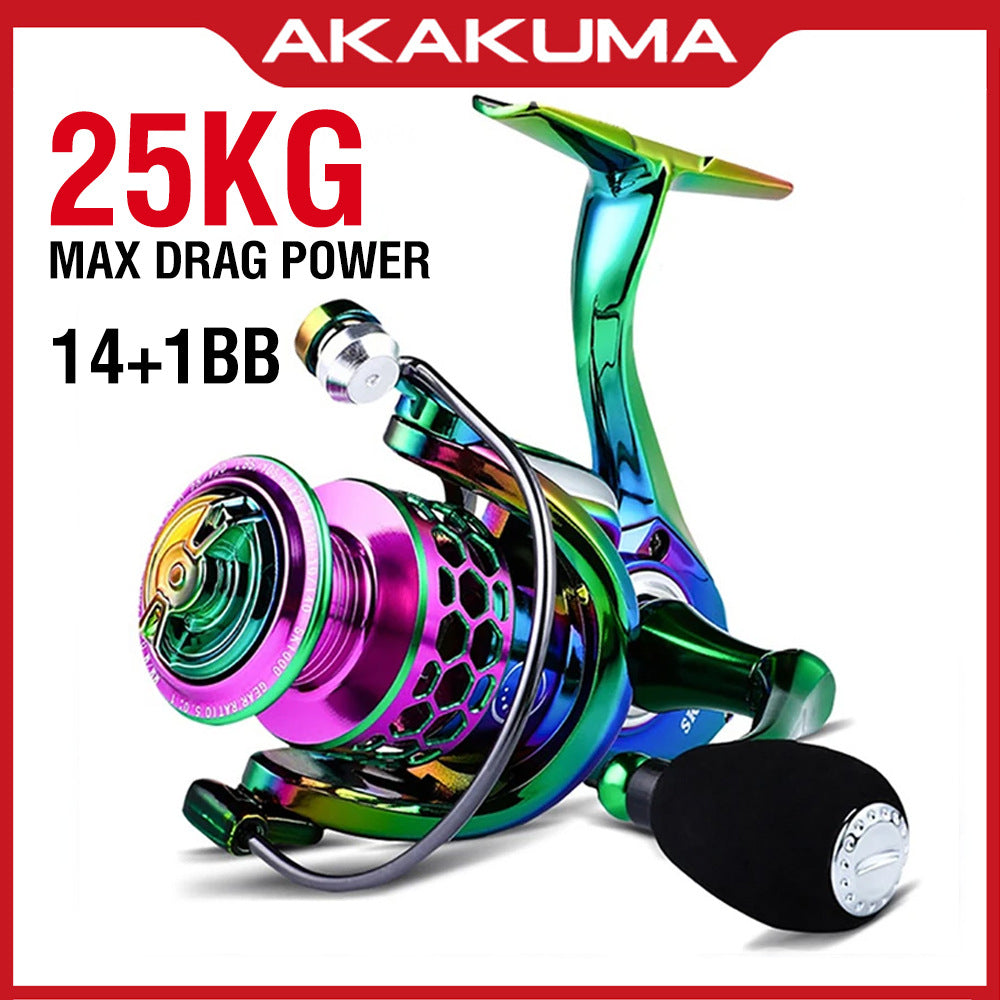 Colorful Metal Spinning Reel 1000-6000 Long Casting Fishing Reel Gapless Black Fishing Reel 5.0 High Speed
