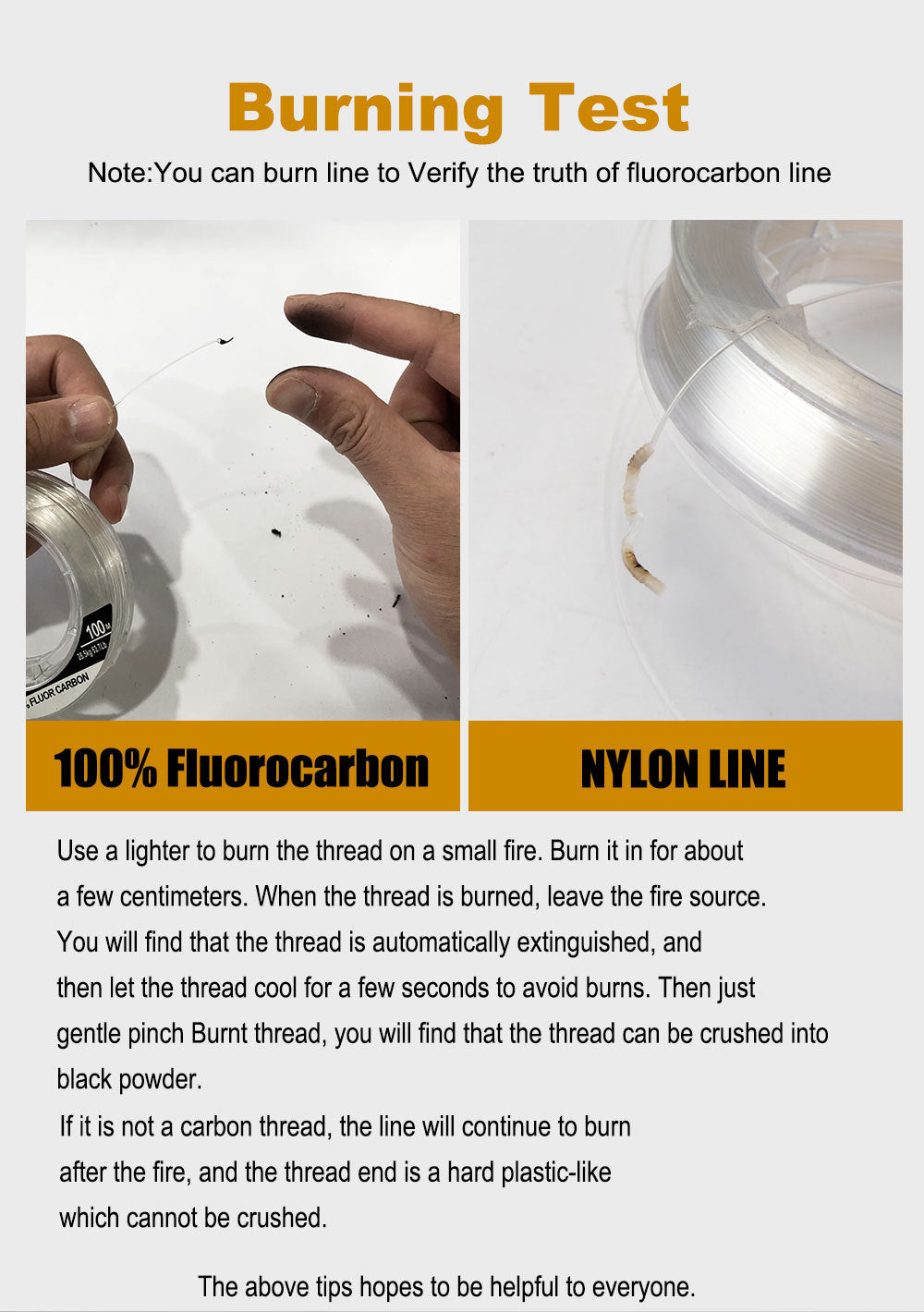 Fil de pêche FTK 100 % fluorocarbone résistant à l'abrasion (100 mètres)