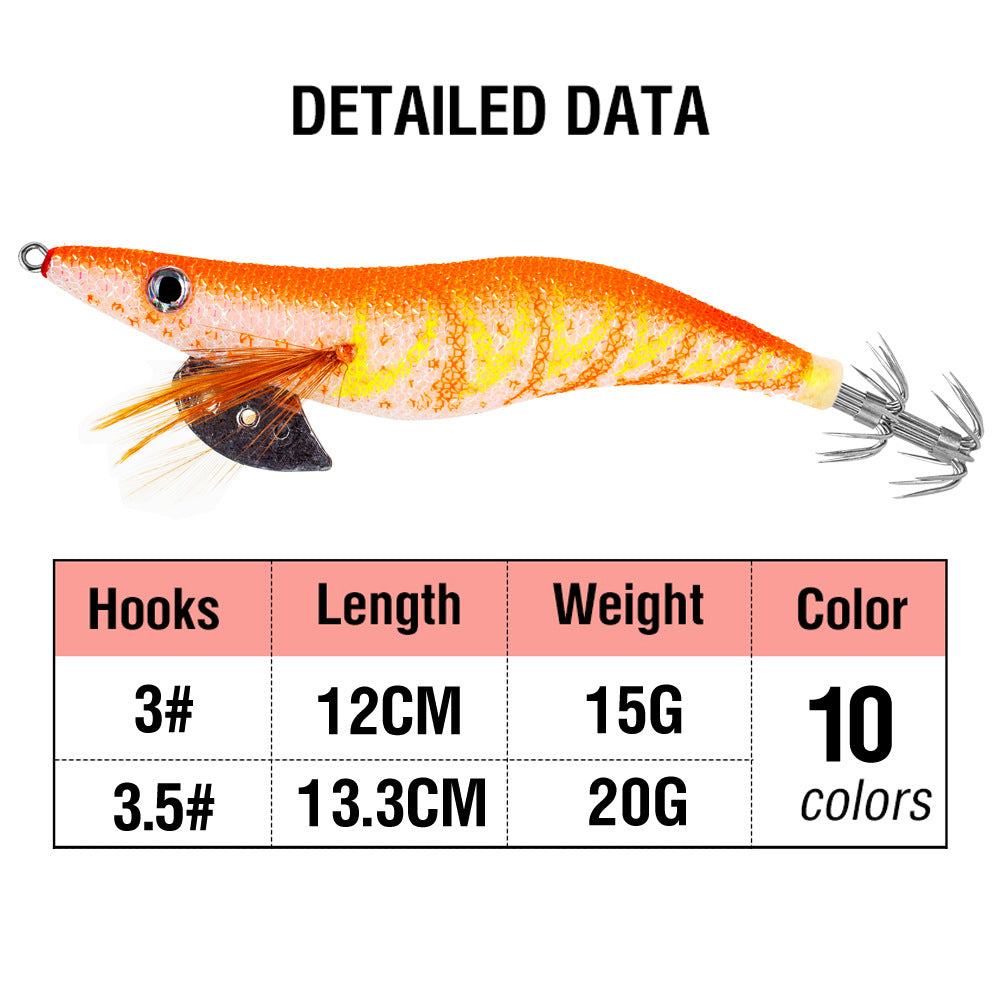 INTENSA ATOLL Ensemble de 10 leurres spéciaux phosphorescents pour crevettes, calmars et seiches