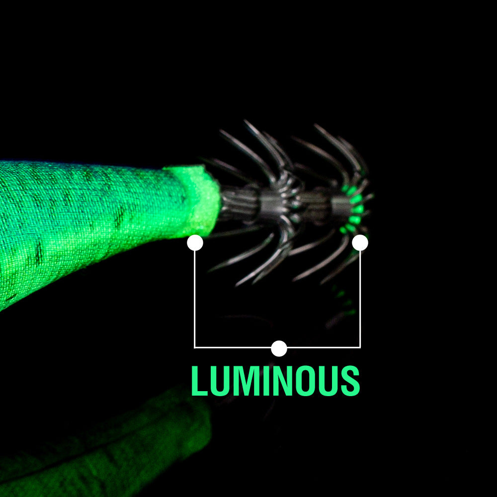 INTENSA ATOLL Ensemble de 10 leurres spéciaux phosphorescents pour crevettes, calmars et seiches