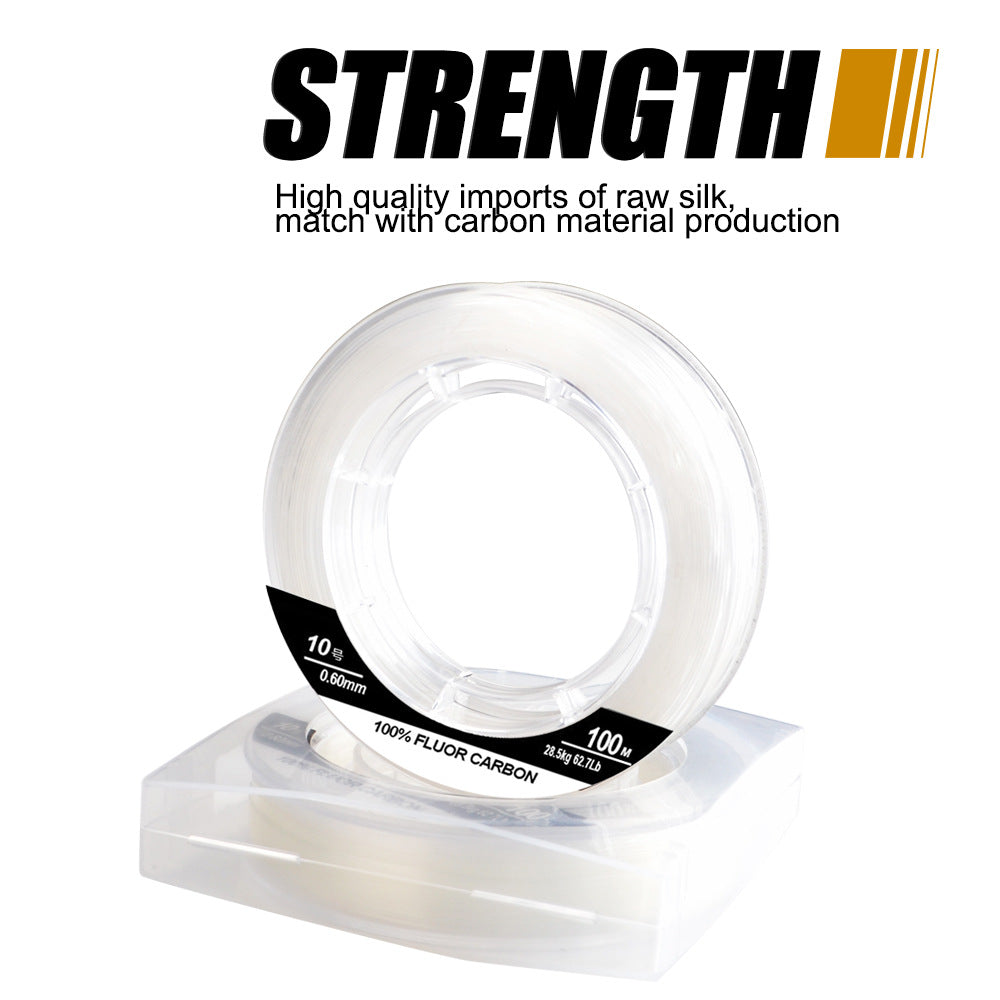 Fil de pêche FTK 100 % fluorocarbone résistant à l'abrasion (100 mètres)