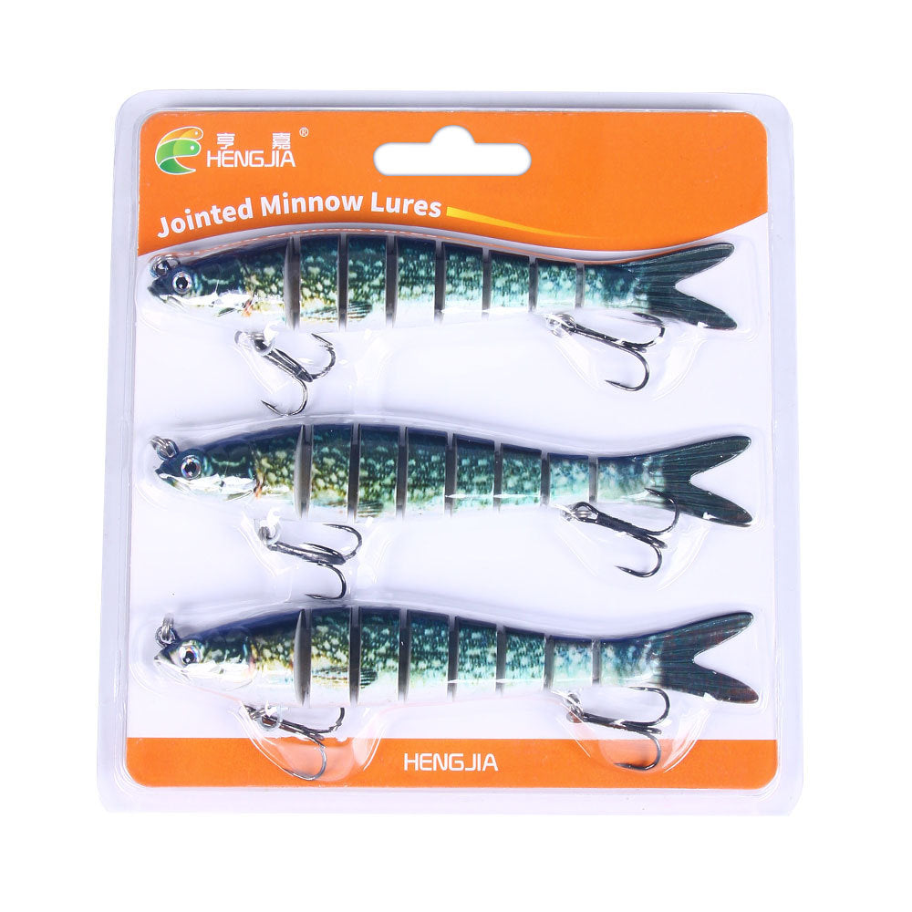 Leurre de pêche multi-sections HENG JIA - PACK DE 3 PIÈCES 13,7 CM 