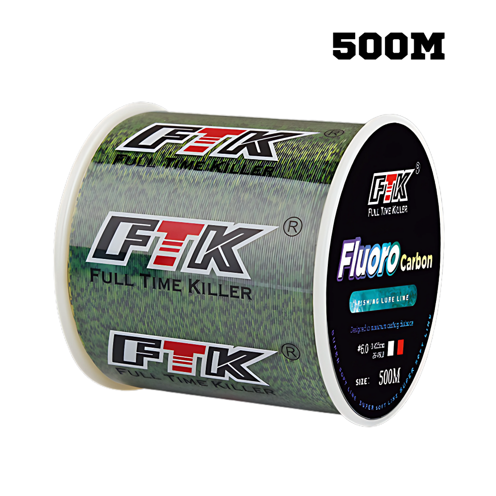 Ligne de pêche invisible FTK 300/500 m avec revêtement en fluorocarbone