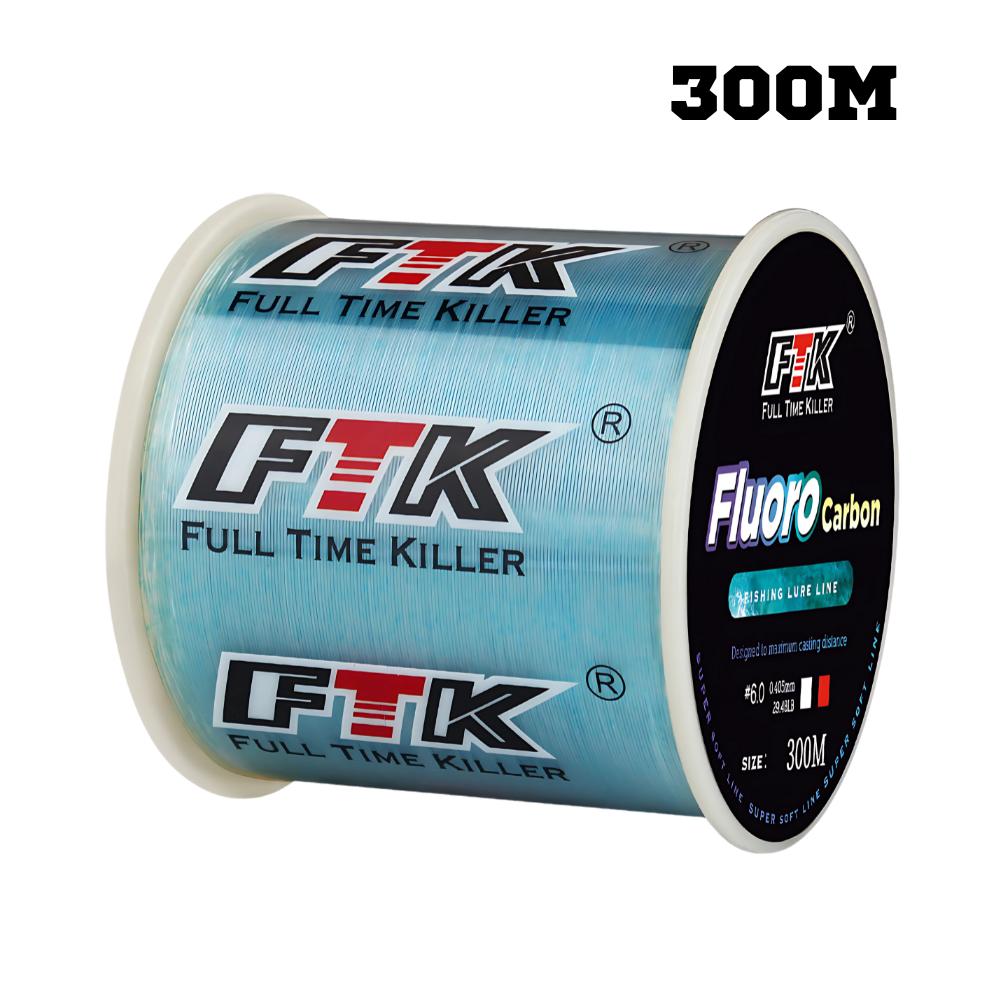 Ligne de pêche invisible FTK 300/500 m avec revêtement en fluorocarbone
