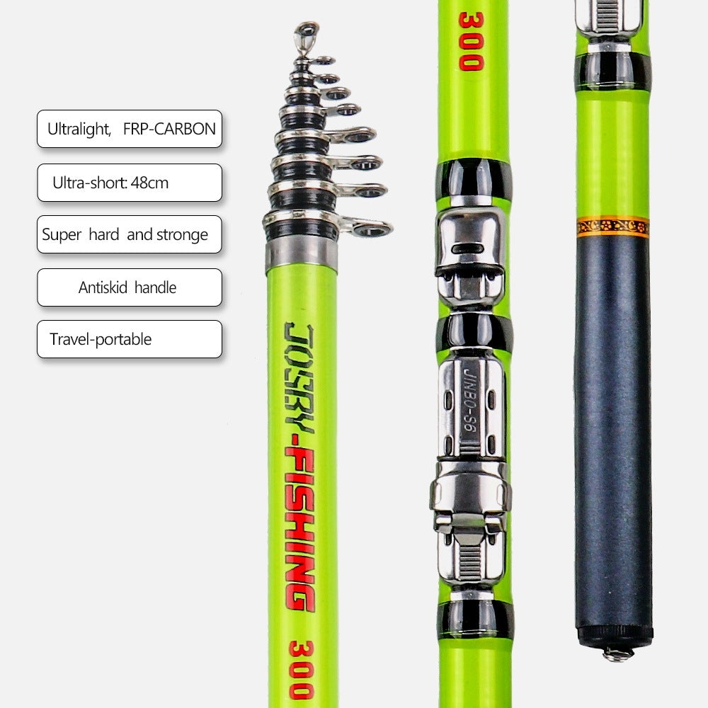 Canne à pêche et moulinet à lancer ultra-légers et portables en fibre de carbone JOSBY 