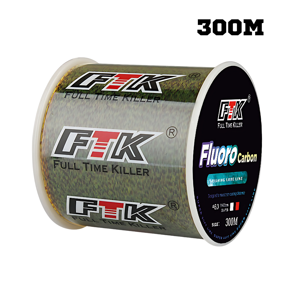 Ligne de pêche invisible FTK 300/500 m avec revêtement en fluorocarbone