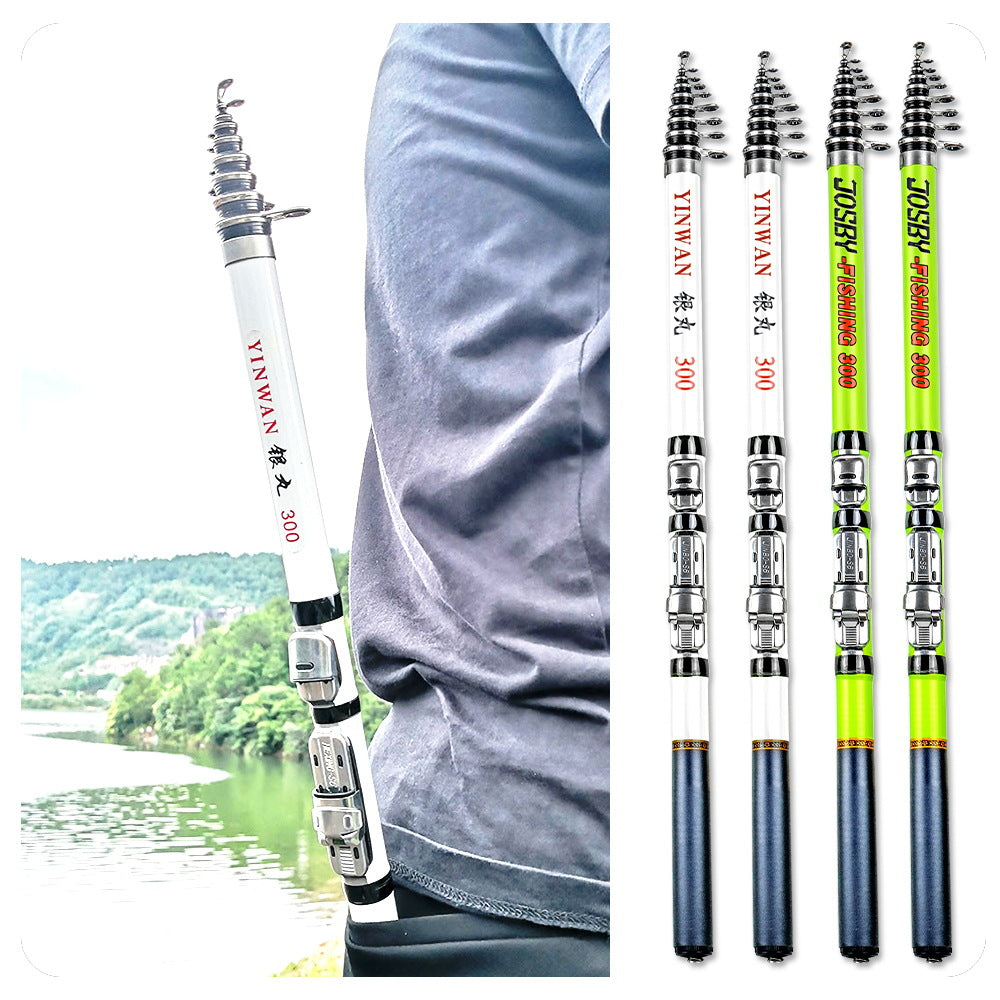 Canne à pêche et moulinet à lancer ultra-légers et portables en fibre de carbone JOSBY 