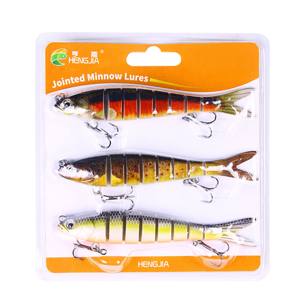 Leurre de pêche multi-sections HENG JIA - PACK DE 3 PIÈCES 13,7 CM 