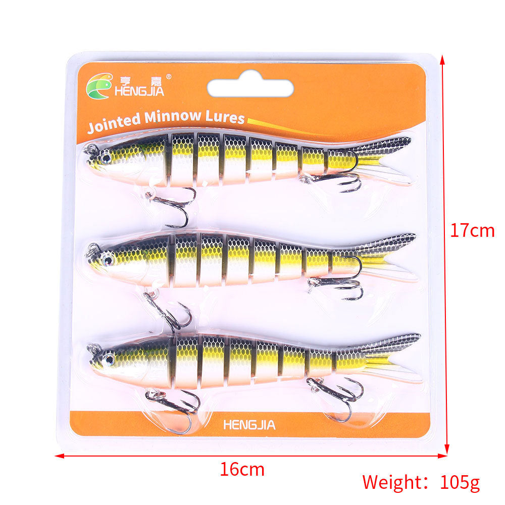 Leurre de pêche multi-sections HENG JIA - PACK DE 3 PIÈCES 13,7 CM 