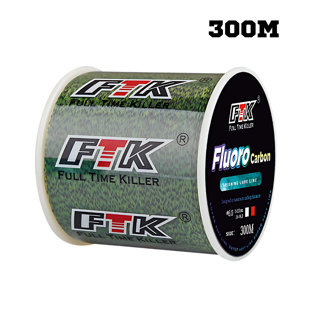 Ligne de pêche invisible FTK 300/500 m avec revêtement en fluorocarbone