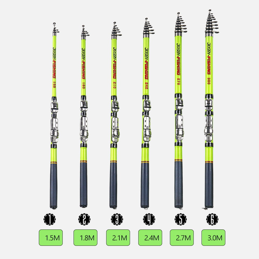 Canne à pêche et moulinet à lancer ultra-légers et portables en fibre de carbone JOSBY 