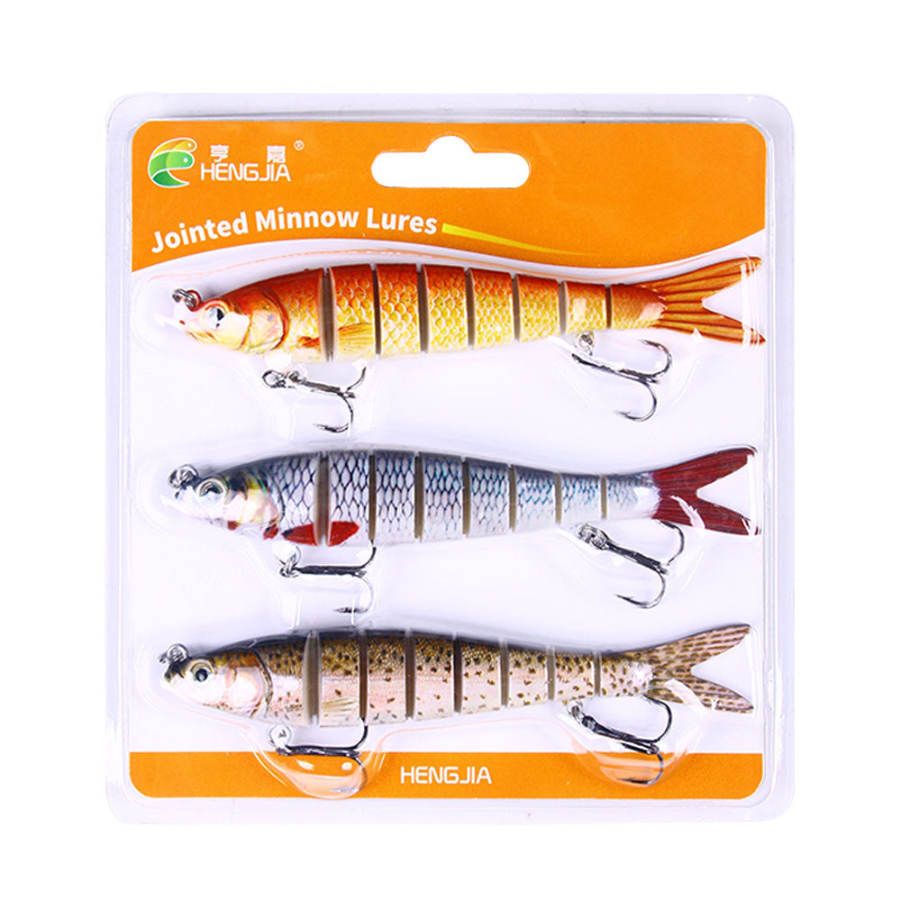Leurre de pêche multi-sections HENG JIA - PACK DE 3 PIÈCES 13,7 CM 